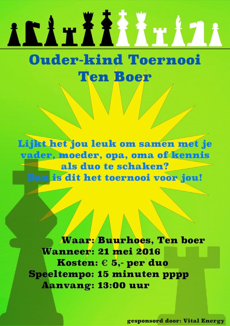 Vijfde Ouder-Kind Toernooi gewonnen door Ann&Jan Gistermiddag is…